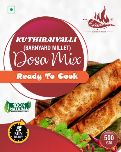 Kuthiraivali (Barnyard Millet) Dosa Mix (500gms)